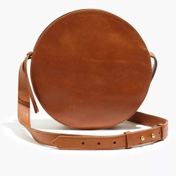 Madewell Handbags - Madewell The Simple Circle Crossbody Bag in Leather Brown